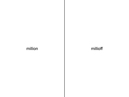 marc mer: million millioff, wortwerk, 19798.1, 2015 // copyright: marc mer | vg bild-kunst | vg wort